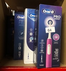 QUANTITY OF HEALTH & BEAUTY ITEMS TO INCLUDE ORAL-B PRO JUNIOR KIDS ELECTRIC TOOTHBRUSH, 1 TOOTHBRUSH HEAD, 3 MODES WITH KID-FRIENDLY SENSITIVE MODE, FOR AGES 6+, 2 PIN UK PLUG, PURPLE: LOCATION - A