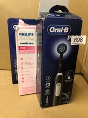 QUANTITY OF HEALTH & BEAUTY ITEMS TO INCLUDE PHILIPS SONICARE 3100 SERIES SONIC ELECTRIC TOOTHBRUSH WITH PRESSURE SENSOR AND BRUSH SYNC REPLACEMENT REMINDER, HX3671/11, SUGAR ROSE: LOCATION - E