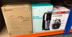 QUANTITY OF KITCHEN & APPLIANCES ITEMS TO INCLUDE LIVIVO ELECTRIC ICE CRUSHER WITH ICE SCOOP AND LARGE REMOVABLE HOPPER BOX FOR MAKING SNOW CONES, BLENDING SLUSHIE, COCKTAIL, FRAPPE, ICED TEA AND COF