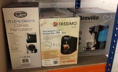 QUANTITY OF KITCHEN & APPLIANCES ITEMS TO INCLUDE TASSIMO BY BOSCH SUNY 'SPECIAL EDITION' TAS3102GB COFFEE MACHINE,1300 WATT, 0.8 LITRE - BLACK: LOCATION - G