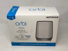 NETGEAR ORBI TRI-BAND WIFI 6 ROUTER (RBR860S), COVERAGE UP TO 2,700 SQ. FT., 100 DEVICES, 10 GIG INTERNET PORT, FREE ARMOR SECURITY, EXPANDABLE TO CREATE A MESH SYSTEM, AX6000 802.11 AX (UP TO 6GBPS)