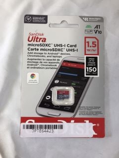 SANDISK 1.5TB MICRO SDXC UHS-1 A1 V10 RATED SD CARD (RRP - £129) (SEALED UNIT).: LOCATION - TECH & GAMING