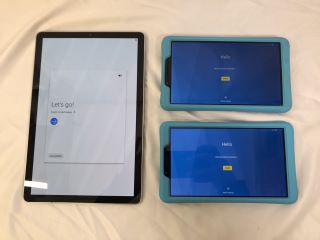 2X LENOVO TAB M7 32GB + SAMSUNG S4 32GB TABLET WITH WIFI.: LOCATION - TECH & GAMING