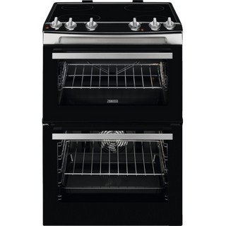 ZANUSSI 60CM ELECTRIC COOKER WITH CERAMIC HOB: MODEL ZCV66050XA - RRP £429: LOCATION - C3