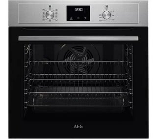 AEG SURROUND COOK AQUA CLEAN SINGLE BUILT ION ELECTRIC OVEN : MODEL BEX335011M - RRP £299: LOCATION - C3