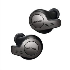 1 X JABRA ELITE 65T EARBUDS – PASSIVE NOISE CANCELLING BLUETOOTH EARPHONES WITH FOUR-MICROPHONE TECHNOLOGY FOR TRUE WIRELESS CALLS AND MUSIC – TITANIUM BLACK. RRP £190: LOCATION - RACK A