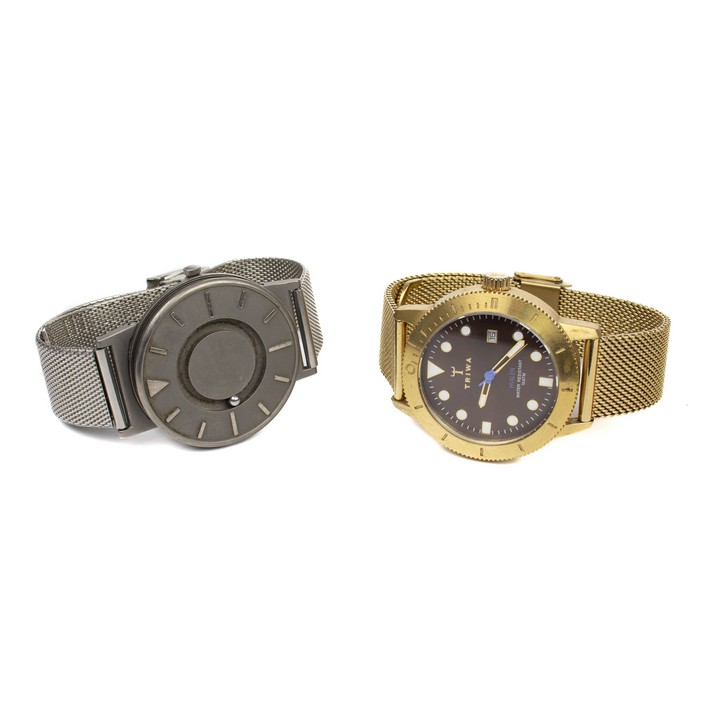 Triwa Gold Plated Stainless Steel Chocolate Dial Watch and Eone The Bradley Timepiece Stainless Steel Watch (Both Not Currently Running) (VAT Only Payable on Buyers Premium)