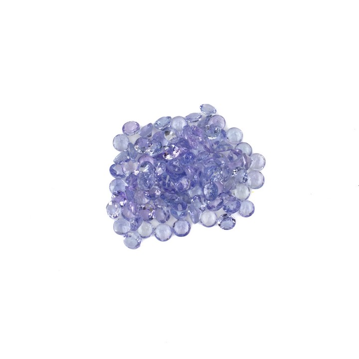 6.36ct Tanzanite Faceted Round-cut Parcel of Gemstones, 2.5mm