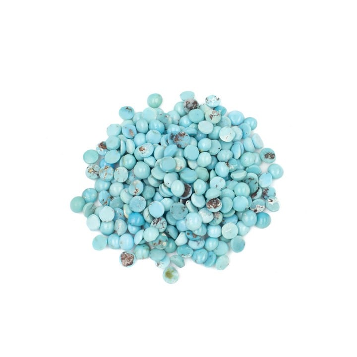 70.00ct Turquoise Cabochon Round-cut Parcel of Gemstones, 4.25mm