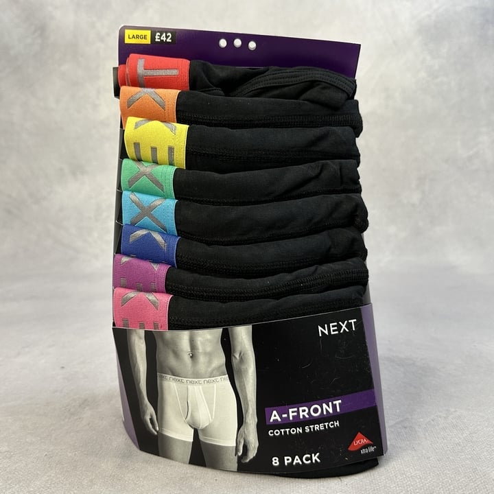 Next A-Front Cotton Stretch Trunks, 8-Pack - Size L (X719661) (VAT ONLY PAYABLE ON BUYERS PREMIUM)