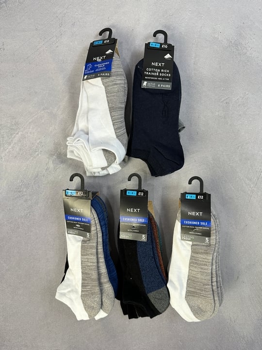 Next Trainer Socks, 5x Units - Size 6-8.5 (X719661) (VAT ONLY PAYABLE ON BUYERS PREMIUM)