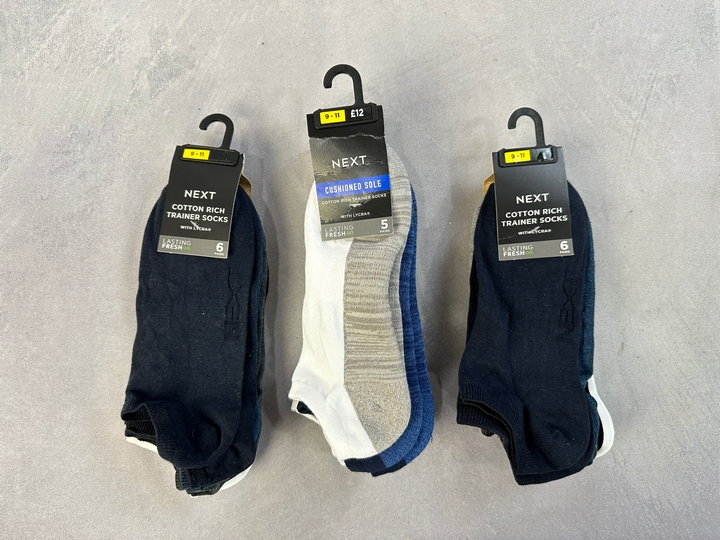 Next Trainer Socks, 3x Units - Size 9-11 (X719661) (VAT ONLY PAYABLE ON BUYERS PREMIUM)