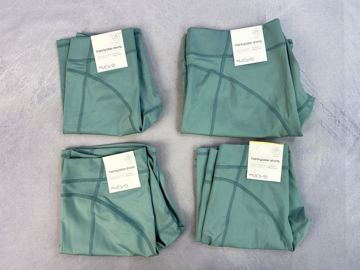 H&M MOVE Training Biker Shorts, 4x Units With Tags - Sizes XS, S, M, XL (MPSS03115113) (VAT ONLY PAYABLE ON BUYERS PREMIUM)