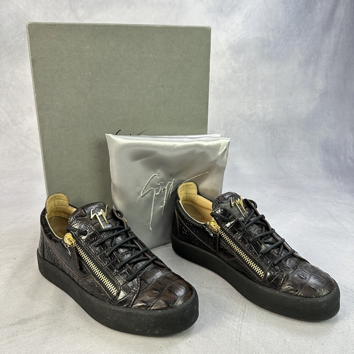 Giuseppi Zanotti May Croc Zip Sneakers With Box And Dust Bag- Size 41 (VAT ONLY PAYABLE ON BUYERS PREMIUM)