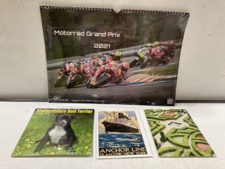 BOX OF ASSORTED ITEMS INC CALENDARS