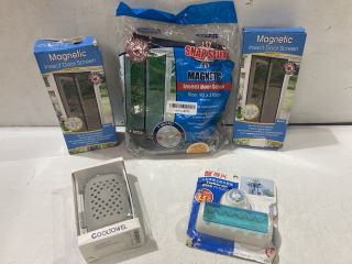 BOX OF ASSORTED ITEMS INC MAGNETIC INSECT DOOR SCREEN