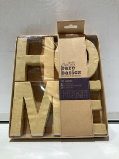 BOX OF ASSORTED ITEMS INC DOCRAFTS BARE BASICS 3D LETTERS BOX OF 4 - HOME, BROWN COLOUR