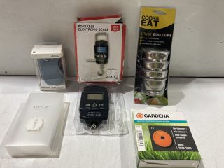 BOX WITH ASSORTED ITEMS INC PORTABLE ELECTRONIC SCALE HS-A09L MAX 50KG