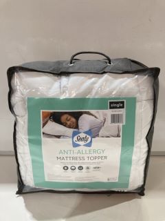 SEALY ANTI-ALLERGY MATTRESS TOPPER SINGLE TO INCLUDE AMIGO ZONE LUXURY PERCALE BED LINEN DOUBLE