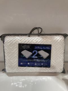 2 X PRESTIGE RELAX DUAL SEASON GEL MEMORY FOAM PILLOW TOTAL RRP £238