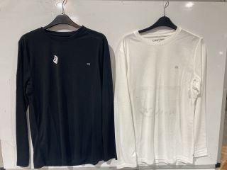 2 X CALVIN KLEIN LONG SLEEVE T SHIRT BLACK SIZE S & WHITE SIZE S