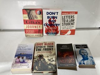 QTY OF ASSORTED BOOKS TO INCLUDE DON'T BURN THIS COUNTRY BY DAVE RUBIN