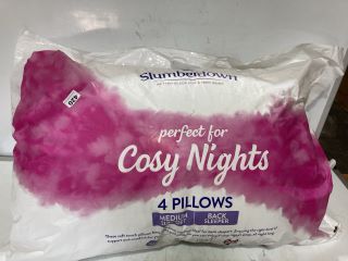 SLUMBERDOWN COSY NIGHTS MEDIUM SUPPORT PILLOWS 4PCS