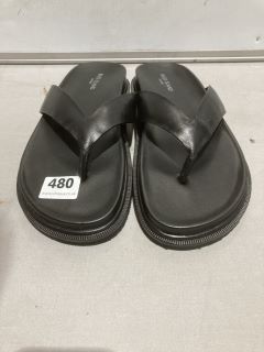 RIVER ISLAND LEATHER SANDAL IN BLACK SIZE 8