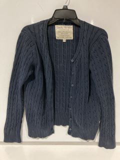 JACK WILLS KNITTED CARDIGAN IN NAVY BLUE SIZE 14