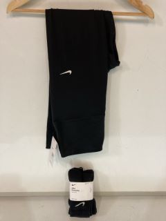 NIKE ONE WOMEN'S HIGH WAISTED FULL-LENGTH LEGGINGS SIZE MEDIUM TO INCLUDE NIKE CREW BLACK SOCKS SIZE 2-5