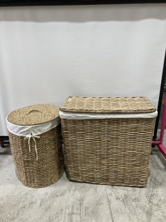 THE WHITE COMPANY KUBU RATTAN WICKER LAUNDRY BASKET - GREY - RRP £195