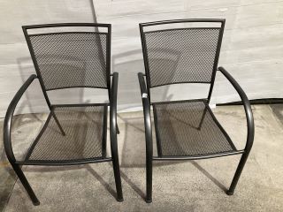 A QTY OF OUTDOOR PATIO ARM CHAIRS - BLACK - RRP £180