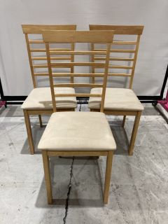 3 X LIGHT OAK DINING CHAIRS - RRP £315