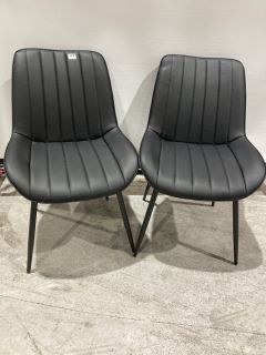 2 X HALLOWOOD CULLOMPTON DINING CHAIRS - BLACK - RRP £125