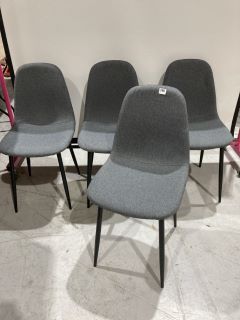 4 X HALLOWOOD GREY FABRIC DINING CHAIR - GREY - RRP £198