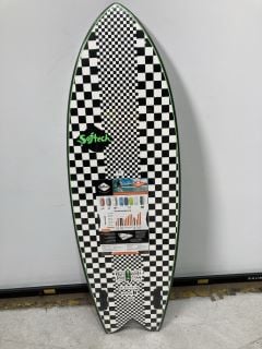 SOFTECH KYUSS KING ROCKET FISH SURFBOARD - 5FT8" - WHITE/BLACK CHECKED - RRP £300