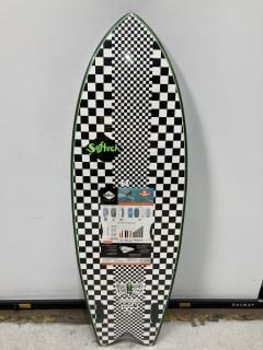 SOFTECH KYUSS KING ROCKET FISH SURFBOARD - 5FT8" - WHITE/BLACK CHECKED - RRP £300