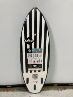 SOFTECH FILIPE TOLEDO WILDFIRE SURFBOARD - 5FT3" - BLACK/WHITE STRIPED - RRP £370