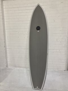 MALUKU ARCHFISHOP SURFBOARD - 7FT10" - GREY/WHITE/PINLINE - RRP £640