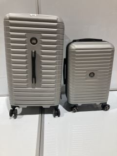 A QTY OF ITEMS TO INCLUDE DELSEY SILVER LUGGAGE