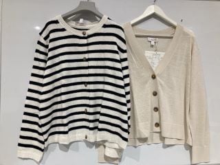 QTY OF THE WHITE COMPANY ITEMS TO INCLUDE CREW NECK STRIPE CARDIGAN WITH ORGANIC COTTON - PORCELAIN - 18 - TOTAL RRP £959