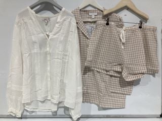 A QTY OF THE WHITE COMPANY ITEMS TO INCLUDE GEORGETTE LACE INSERT BLOUSE 18 IVORY TOTAL RRP £645