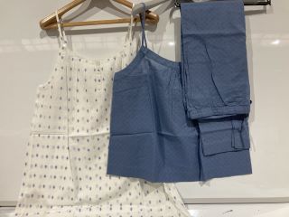 A QTY OF THE WHITE COMPANY ITEMS TO INCLUDE COTTON EMBROIDERED PJ SET XL WHITE/BLUE TOTAL RRP £769