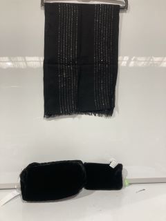 A QTY OF THE WHITE COMPANY ITEMS TO INCLUDE SEQUIN STRIPE SCARF ONE SIZE BLACK TOTAL RRP £335