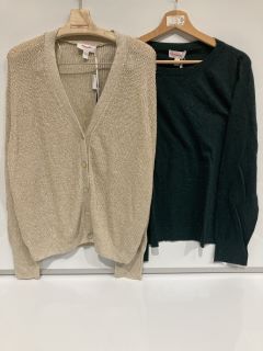 A QTY OF THE WHITE COMPANY ITEMS TO INCLUDE SEQUIN KNITTED TEE WITH ALPACA XL PORCELAIN TOTAL RRP £534