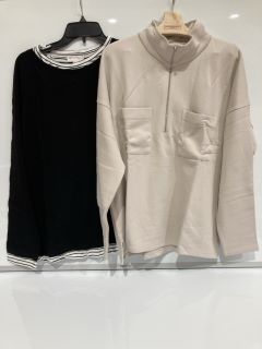 A QTY OF THE WHITE COMPANY ITEMS TO INCLUDE ORGANIC COTTON DOUBLE LAYER TOP 18 BLACK TOTAL RRP £552