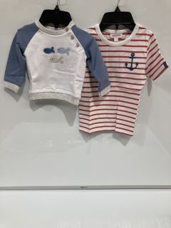 A QTY OF THE WHITE COMPANY ITEMS TO INCLUDE STRIPED T-SHIRT AGE 3-4 YEARS RED STRIPE TOTAL RRP £284