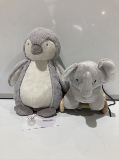 A QTY OF THE WHITE COMPANY ITEMS TO INCLUDE PULL ALONG KIMBO ELEPHANT ALL AGES GREY TOTAL RRP £168