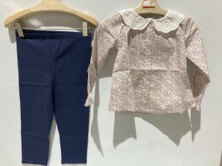 A QTY OF THE WHITE COMPANY ITEMS TO INCLUDE A RUFFLE BLOUSE & SHORTS SET 3-4 YEARS PINK TOTAL RRP £272