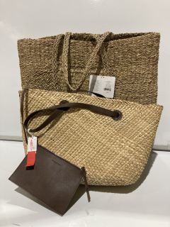 A QTY OF THE WHITE COMPANY ITEMS TO INCLUDE A SEAGRASS STORAGE TOTE NATURAL ONE SIZE TOTAL RRP £287